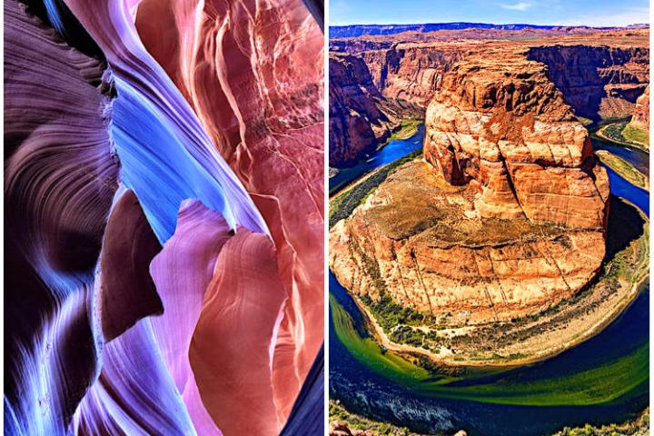 a person in a canyon